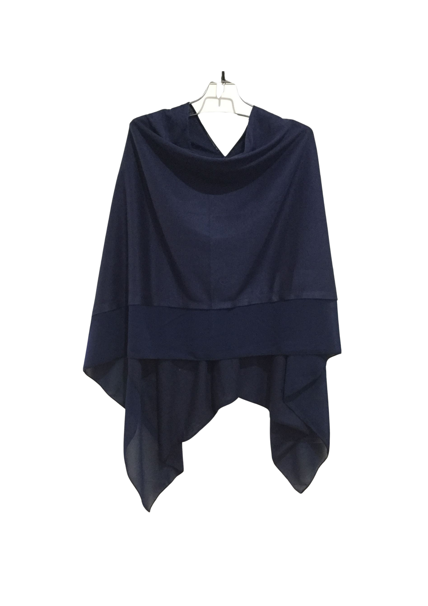 Navy chiffon edged wrap