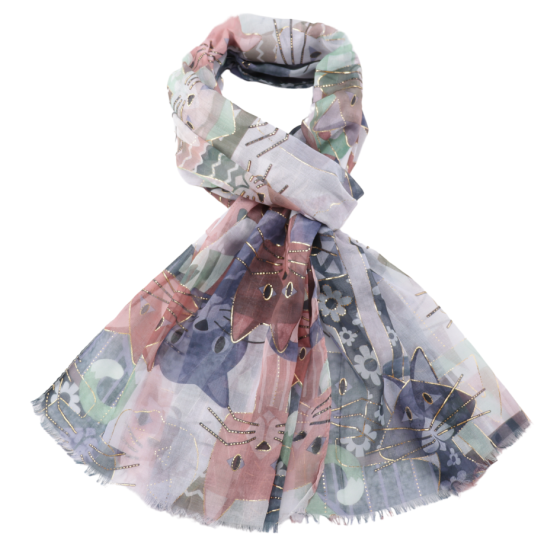 Grey cat scarf
