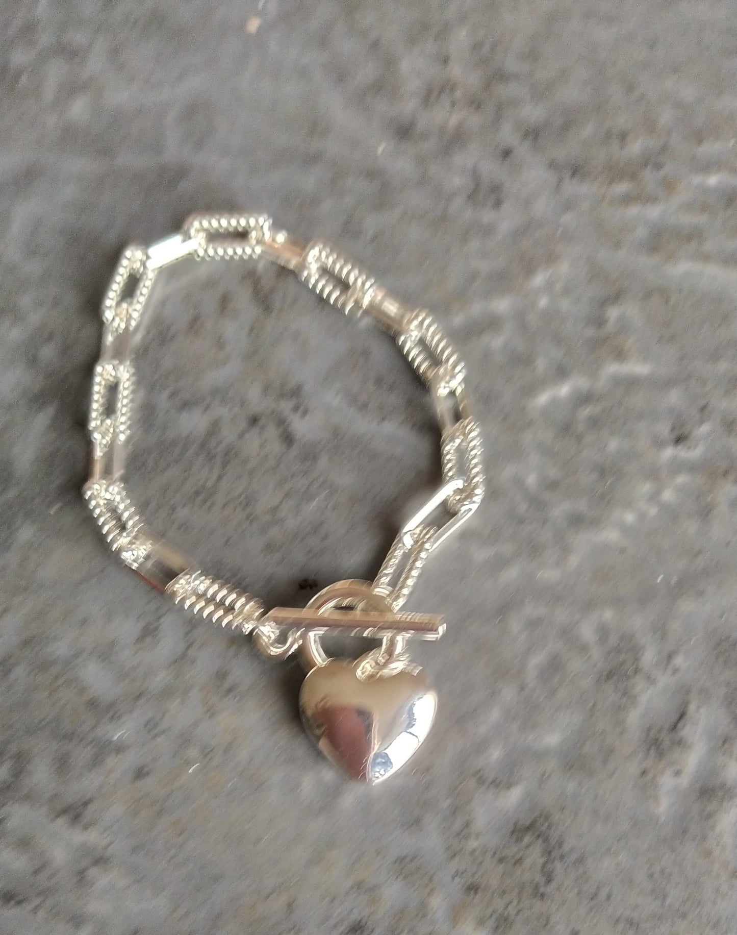 T-bar heart bracelet (Available silver or gold tone)