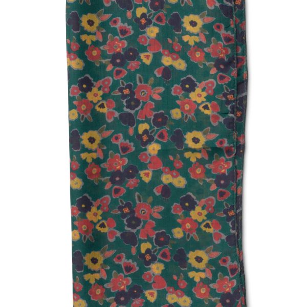 Green Posy silk scarf